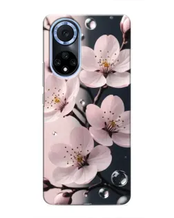 Чехол для Huawei Honor X7b с картинкой «Нежная сакура и капли»