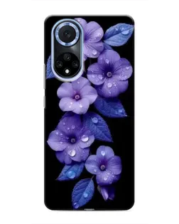 Чохол для Huawei Honor X7b з картинкою «Фіолетові квіти з росою»
