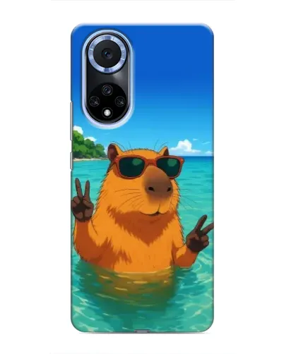 Чехол для Huawei Honor X7b с картинкой «Морская капибара»