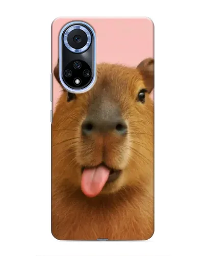 Чехол для Huawei Honor X7b с картинкой «Капибара с языком»