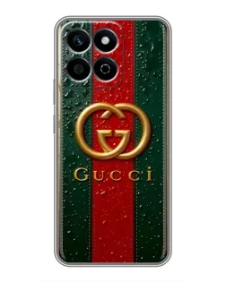 Чехол для Huawei Honor X7c с картинкой «Gucci — фирменная полоса и золото» Чехол для Huawei Honor X7c с картинкой «Gucci — фирменная полоса и золото»