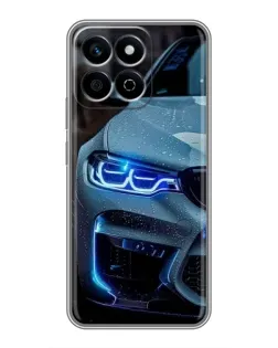 Чехол для Huawei Honor X7c с картинкой «Взгляд BMW с синими фарами»