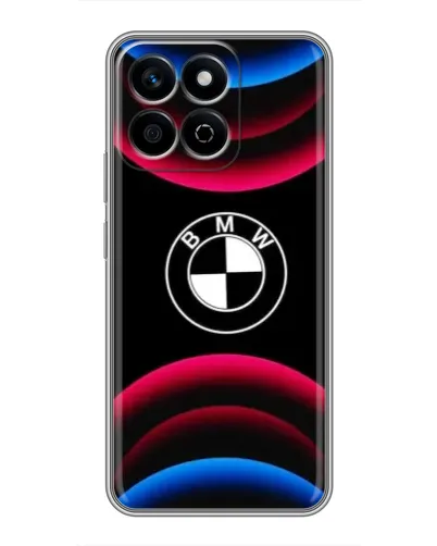 Чехол для Huawei Honor X7c с картинкой «Логотип BMW и неоновые дуги»