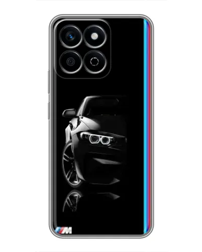 Чехол для Huawei Honor X7c с картинкой «Силуэт BMW в темноте»