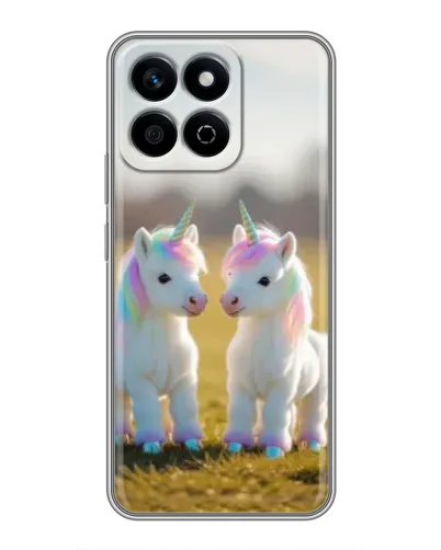 Чехол для Huawei Honor X7c с картинкой «Пара единорогов»