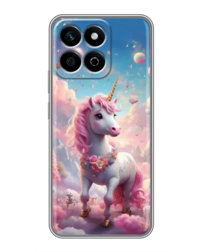 Чехол для Huawei Honor X7c с картинкой «Единорог среди облаков»