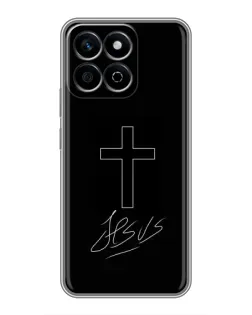 Чехол для Huawei Honor X7c с картинкой «Графический крест Jesus»