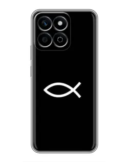 Чехол для Huawei Honor X7c с картинкой «Символ рыбы Jesus»