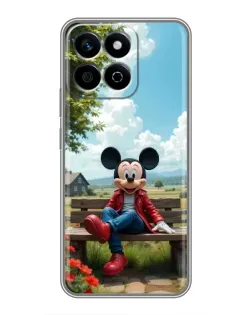 Чехол для Huawei Honor X7c с картинкой «Микки на скамейке»
