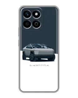 Чохол для Huawei Honor X7c з картинкою «Сріблястий Cybertruck Tesla»