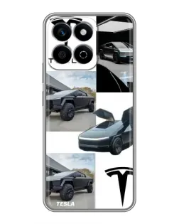 Чохол для Huawei Honor X7c з картинкою «Колаж Cybertruck Tesla»