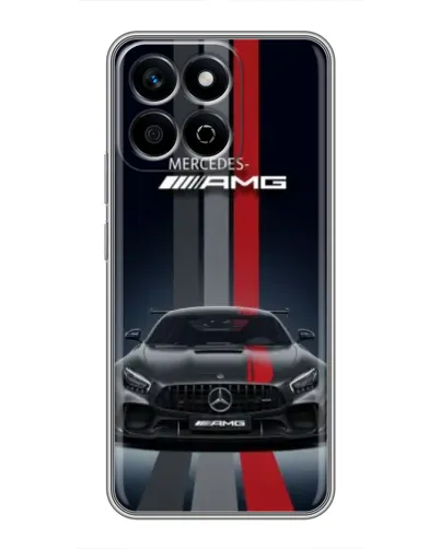 Чехол для Huawei Honor X7c с картинкой «Mercedes — белый карбон»