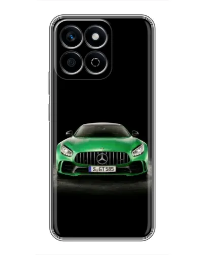 Чехол для Huawei Honor X7c с картинкой «Mercedes — неоновый лого»