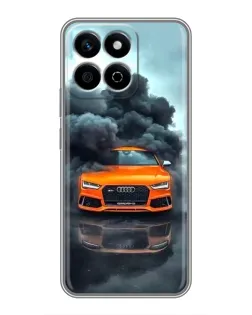 Чехол для Huawei Honor X7c с картинкой «Audi в облаках дыма»
