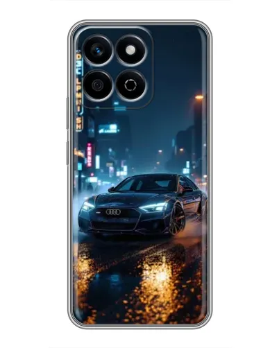 Чехол для Huawei Honor X7c с картинкой «Ночной город и Audi»