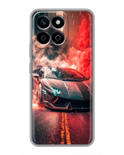Чехол для Huawei Honor X7c с картинкой «Lamborghini красный дым»