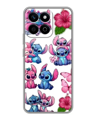 Чехол для Huawei Honor X7c с картинкой «Стикеры Stitch и Angel»