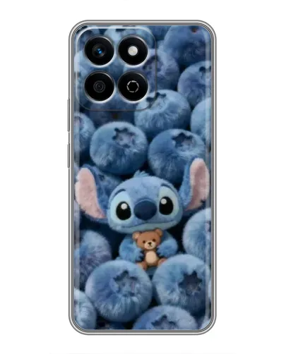Чехол для Huawei Honor X7c с картинкой «Стич и голубика»