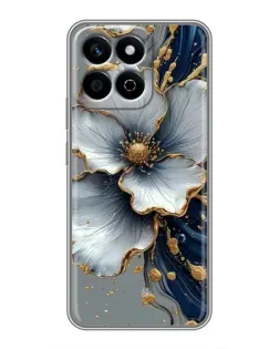 Чехол для Huawei Honor X7c с картинкой «Белый цветок и золотой флюид» Чехол для Huawei Honor X7c с картинкой «Белый цветок и золотой флюид»