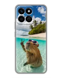 Чехол для Huawei Honor X7c с картинкой «Капибара на море» Чехол для Huawei Honor X7c с картинкой «Капибара на море»