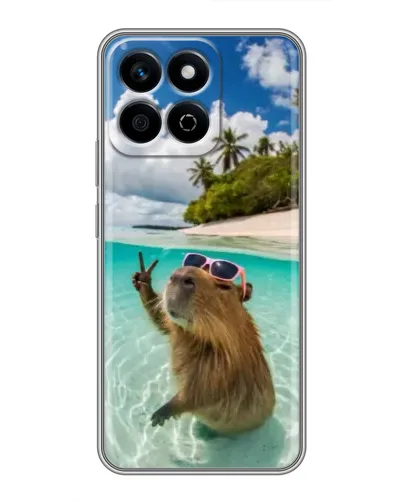 Чехол для Huawei Honor X7c с картинкой «Капибара на море» Чехол для Huawei Honor X7c с картинкой «Капибара на море»