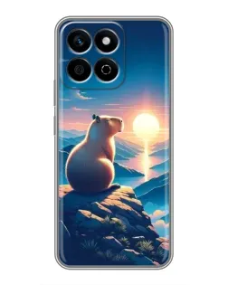 Чехол для Huawei Honor X7c с картинкой «Закат солнца с капибарой» Чехол для Huawei Honor X7c с картинкой «Закат солнца с капибарой»