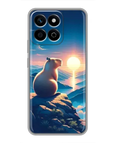 Чехол для Huawei Honor X7c с картинкой «Закат солнца с капибарой» Чехол для Huawei Honor X7c с картинкой «Закат солнца с капибарой»