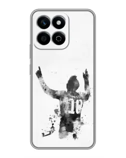 Чехол для Huawei Honor X7c с картинкой «Черно-белый силуэт Месси» Чехол для Huawei Honor X7c с картинкой «Черно-белый силуэт Месси»