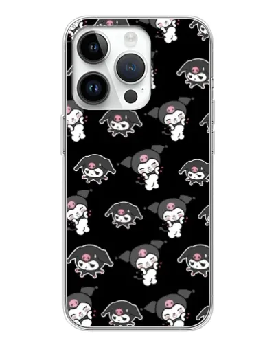 Чехол для Huawei Honor X7d с картинкой «Черный паттерн Kuromi»