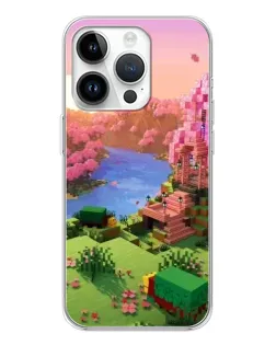 Чохол для Huawei Honor X7d з картинкою «Рожеве дерево Minecraft»