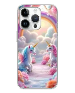 Чехол для Huawei Honor X7d с картинкой «Радуга и единороги»