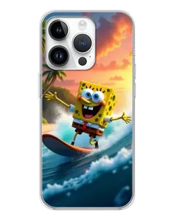 Чехол для Huawei Honor X7d с картинкой «Губка Боб серфингист»