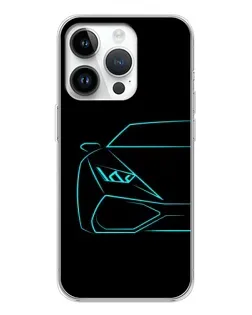 Чехол для Huawei Honor X7d с картинкой «Голубой силуэт Lamborghini»