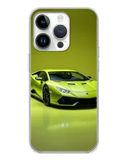 Чехол для Huawei Honor X7d с картинкой «Салатовый Lamborghini Huracan»