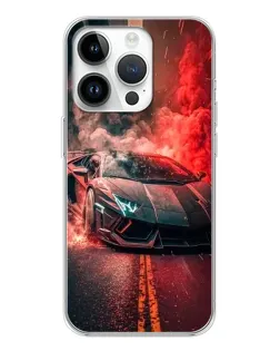 Чехол для Huawei Honor X7d с картинкой «Lamborghini красный дым»