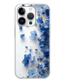 Чехол для Huawei Honor X7d с картинкой «Голубой цветочный каскад»