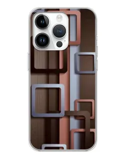 Чохол для Huawei Honor X7d з картинкою «Коричневі об'ємні квадрати»