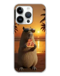 Чохол для Huawei Honor X7d з картинкою «Капібара з піцою»