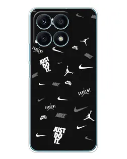 Чохол для Huawei Honor X8a з картинкою «Nike Black Pattern» Чохол для Huawei Honor X8a з картинкою «Nike Black Pattern»