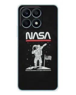 Чохол для Huawei Honor X8a з картинкою «NASA — крокуємо по Місяцю»