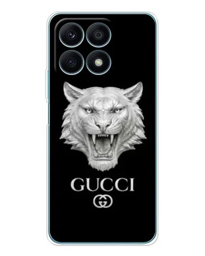 Чехол для Huawei Honor X8a с картинкой «Gucci — серебряный лев» Чехол для Huawei Honor X8a с картинкой «Gucci — серебряный лев»