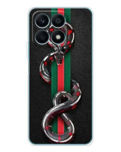 Чехол для Huawei Honor X8a с картинкой «Gucci — змея на полосе» Чехол для Huawei Honor X8a с картинкой «Gucci — змея на полосе»