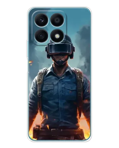 Чехол для Huawei Honor X8a с картинкой «PUBG — реалистичный герой»