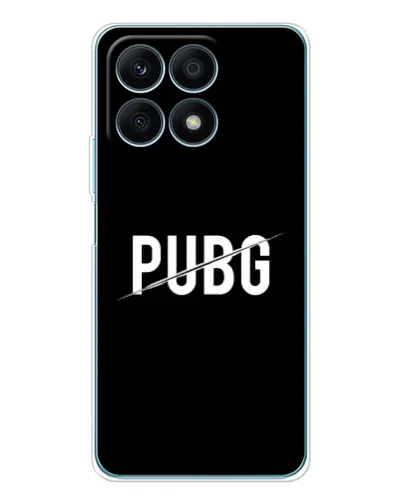 Чехол для Huawei Honor X8a с картинкой «PUBG — белый логотип»