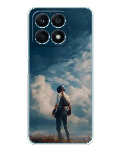 Чехол для Huawei Honor X8a с картинкой «Герой PUBG на скале»