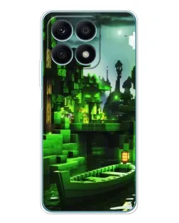 Чехол для Huawei Honor X8a с картинкой «Minecraft лесной пейзаж»