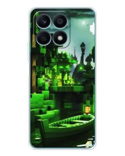 Чехол для Huawei Honor X8a с картинкой «Minecraft лесной пейзаж»
