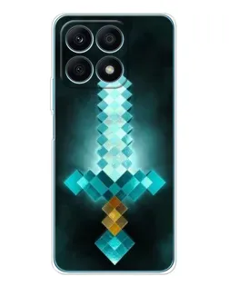 Чехол для Huawei Honor X8a с картинкой «Алмазный меч неон» Чехол для Huawei Honor X8a с картинкой «Алмазный меч неон»