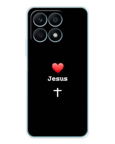 Чехол для Huawei Honor X8a с картинкой «Сердце - Jesus»