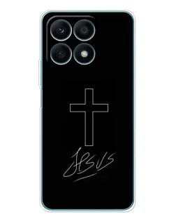 Чехол для Huawei Honor X8a с картинкой «Графический крест Jesus» Чехол для Huawei Honor X8a с картинкой «Графический крест Jesus»